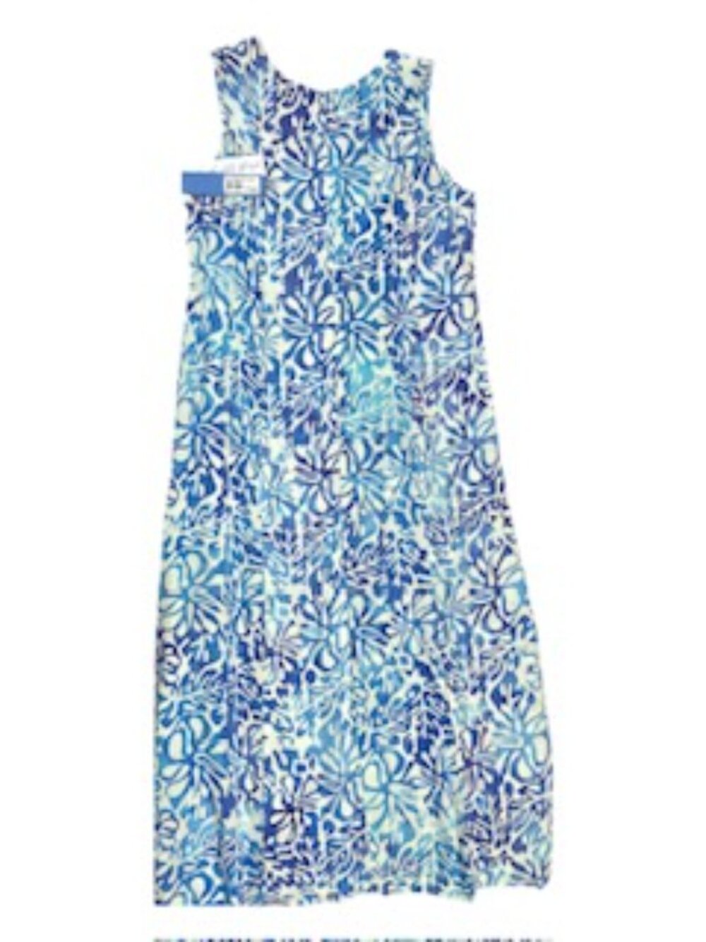 Women’s Hawaiian Luau Sleeveless Maxi Sundress Floral Blues & White NWT Size S - Picture 2 of 6